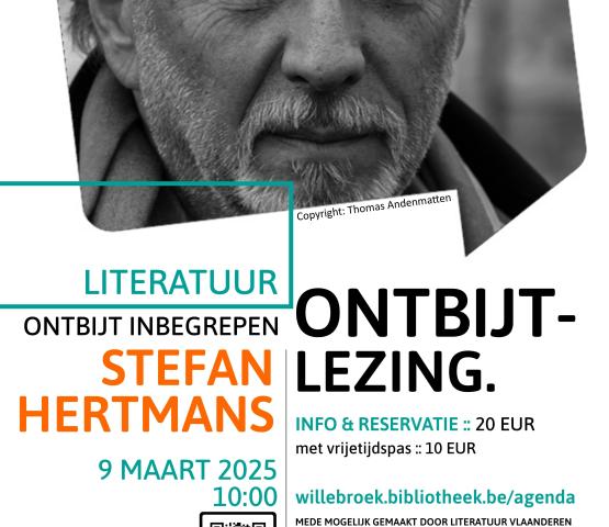 Ontbijtlezing :: Stefan Hertmans © Bib Willebroek - auteurslezingen